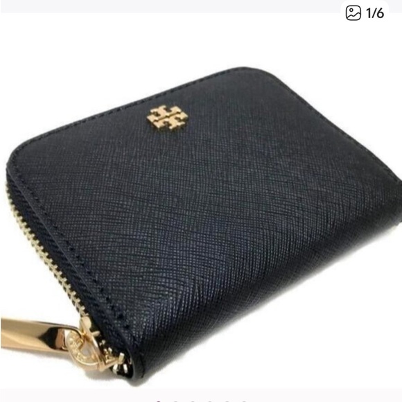 Tory Burch Black Wallet with Gold Accents - Picture 5 of 14